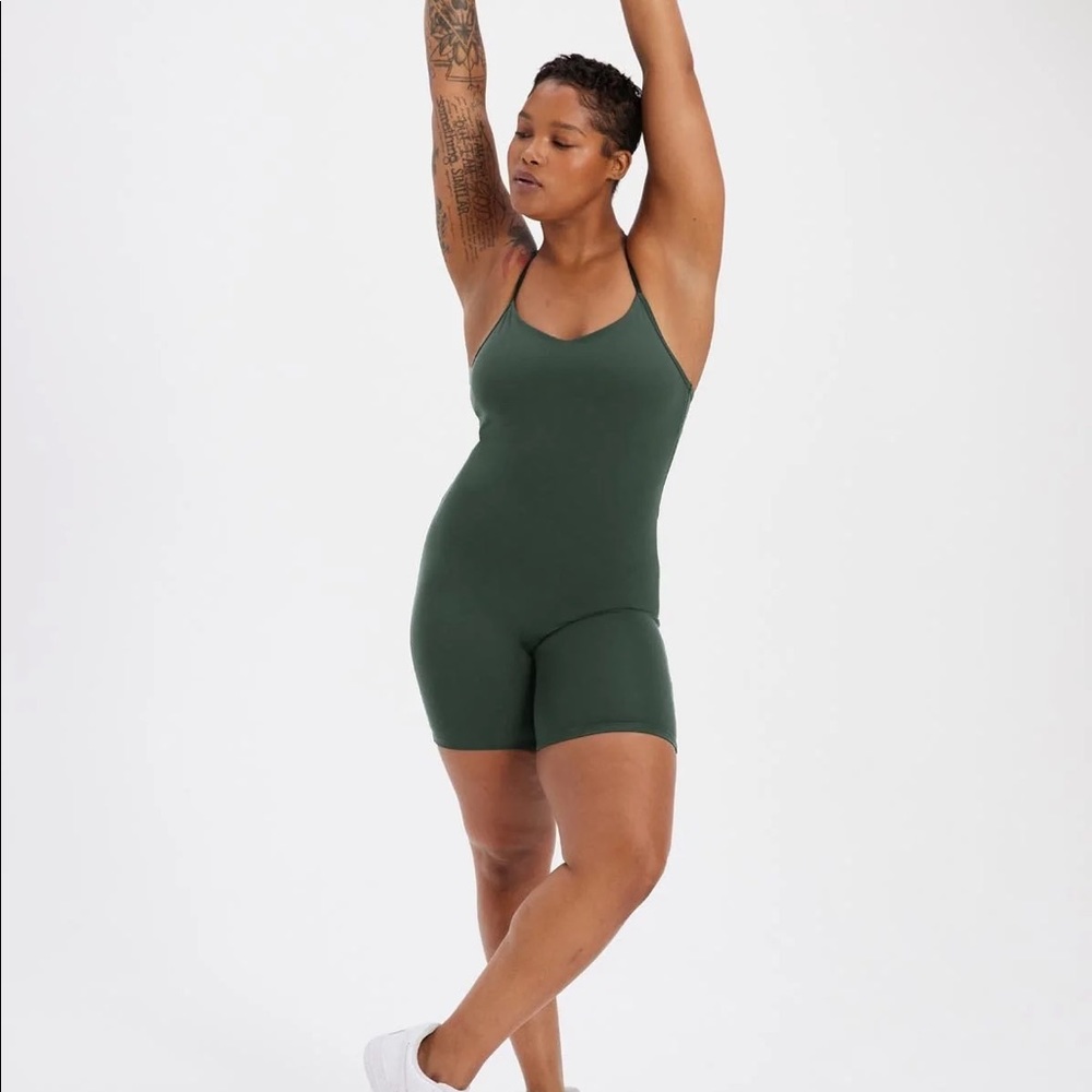 Girlfriend Collective Barre Unitard in Moss